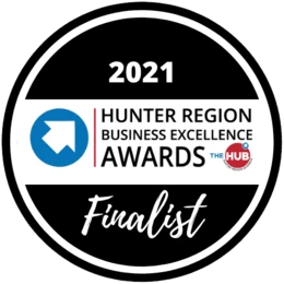 Hunter Region Business Excellence Awards 2021 finalist badge