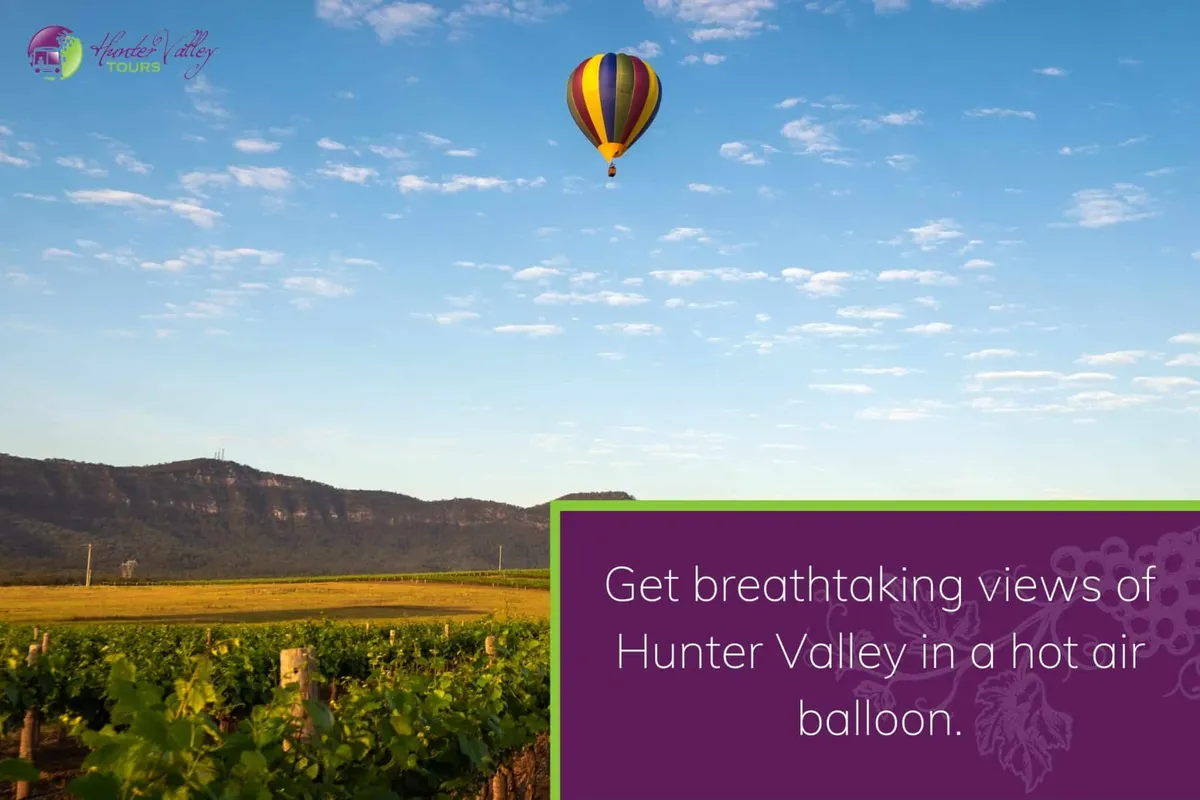 Get breathtaking views of Hunter Valley in a hot air balloon.