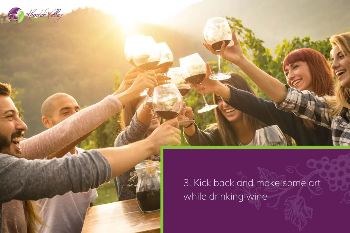 Kick back and make some art while drinking wine