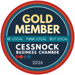 Cessnock Business Chamber gold member 2026 badge