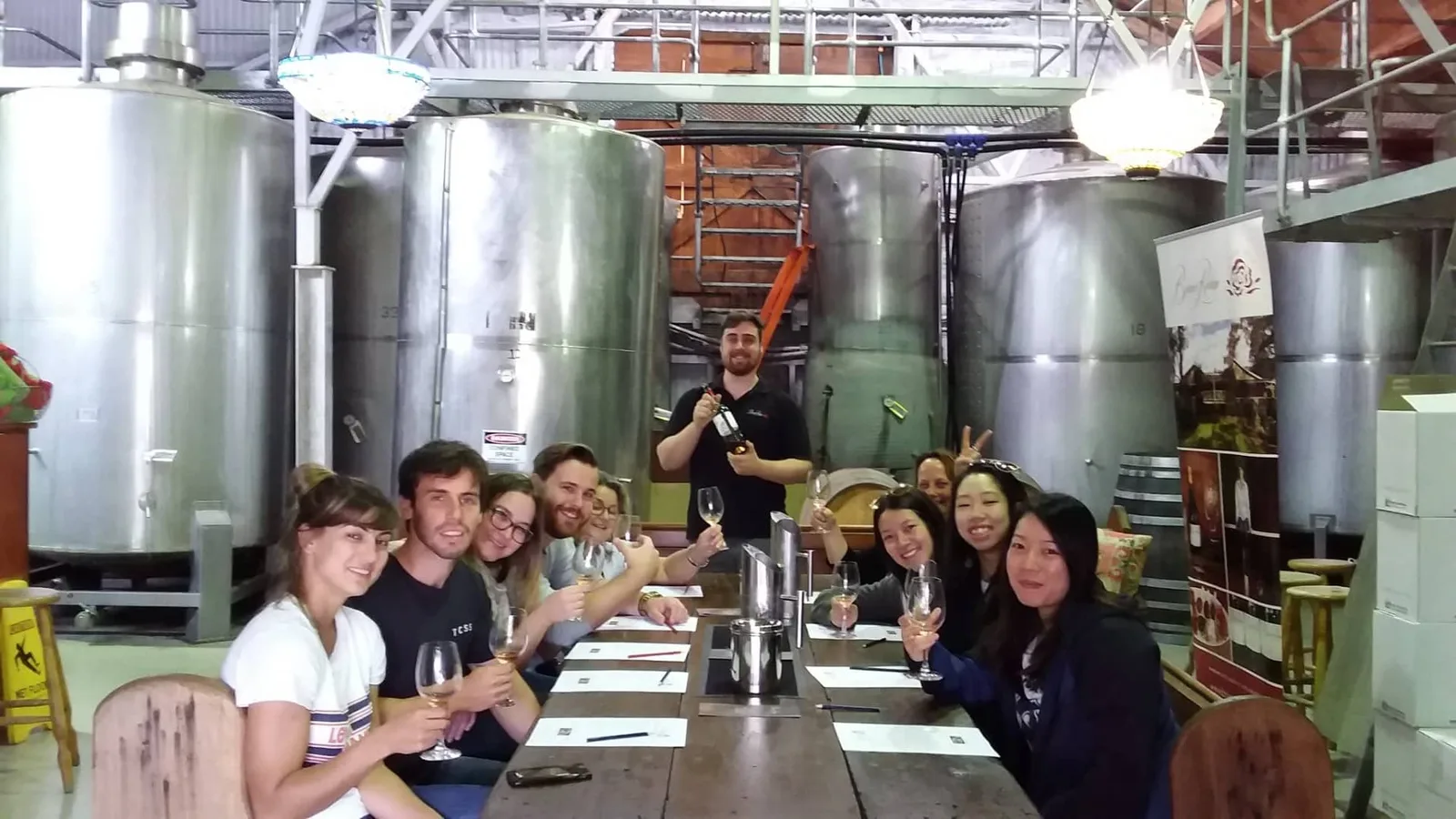 A tasting laid out at a Hunter Valley winery